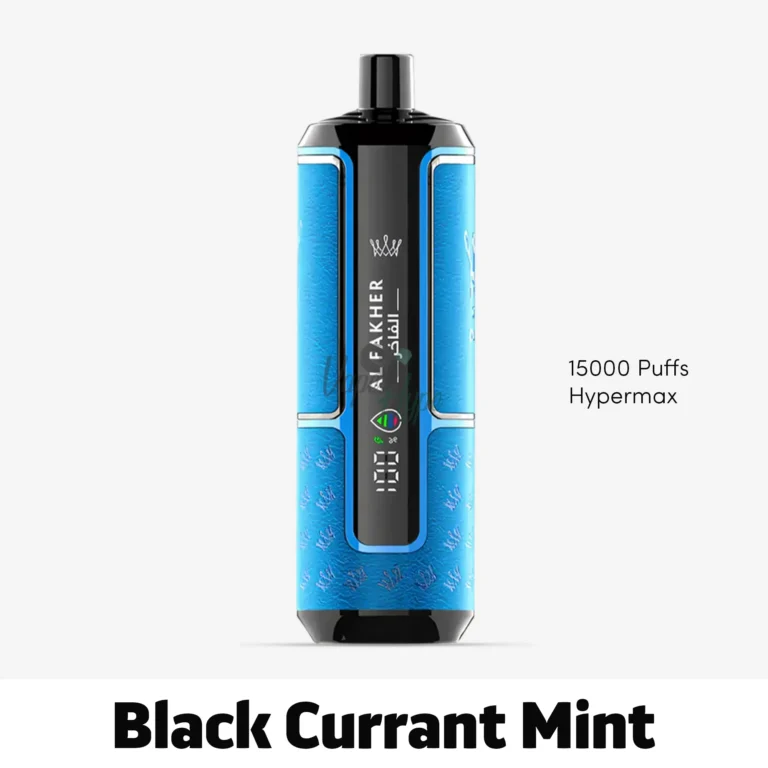 Al Fakher 15k Puffs Hypermax Black Currant Mint Disposable Vape available in abu dhabi online