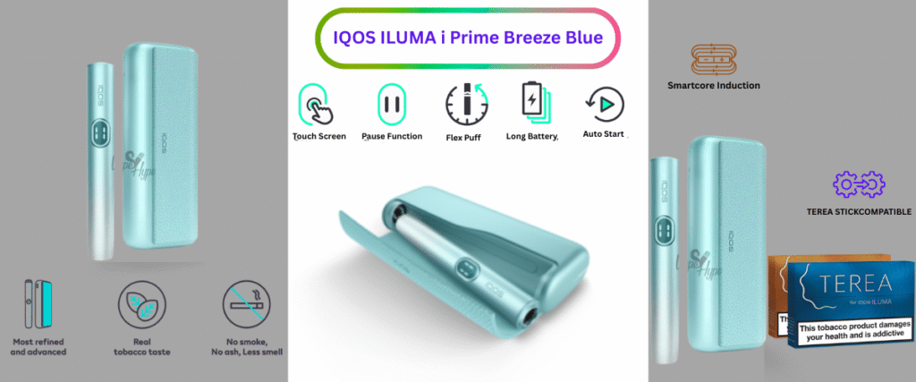 IQOS ILUMA i Prime Breeze Blue Now available in abu dhabi