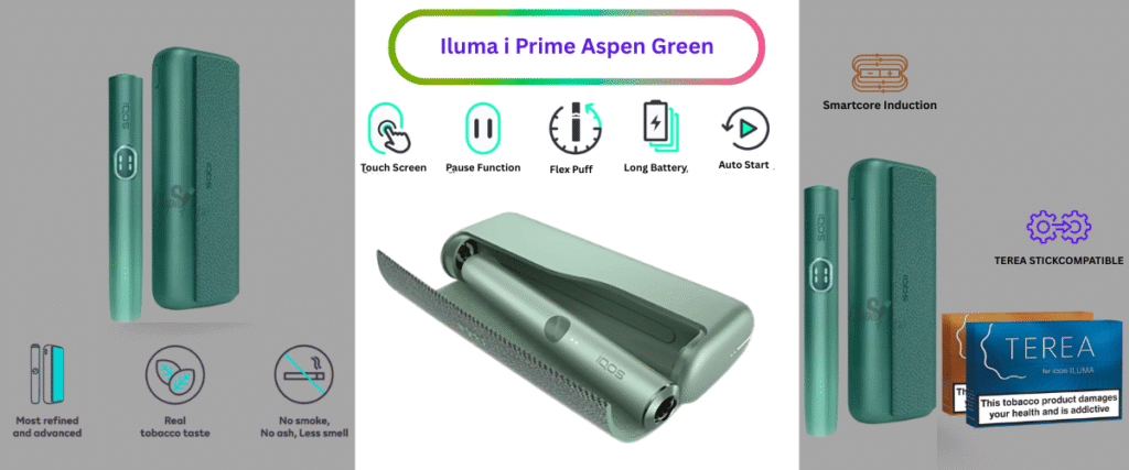 IQOS Iluma i Prime Aspen Green Now available in ajman