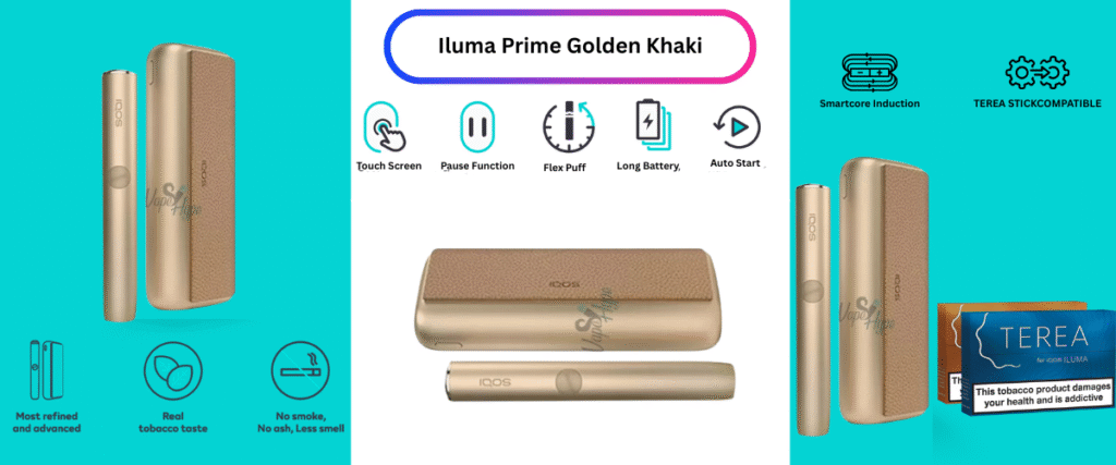 Iqos Iluma Prime Golden Khaki Now available in Dubai Online