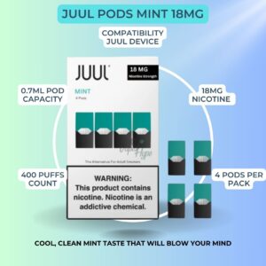 JUUL Pods Mint 18MG Now available in Abu dhabi