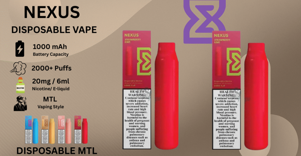 NEXUS DISPOSABLE 2000 PUFFS Strawberry Kiwi Now Buy Online in Abu Dhabi