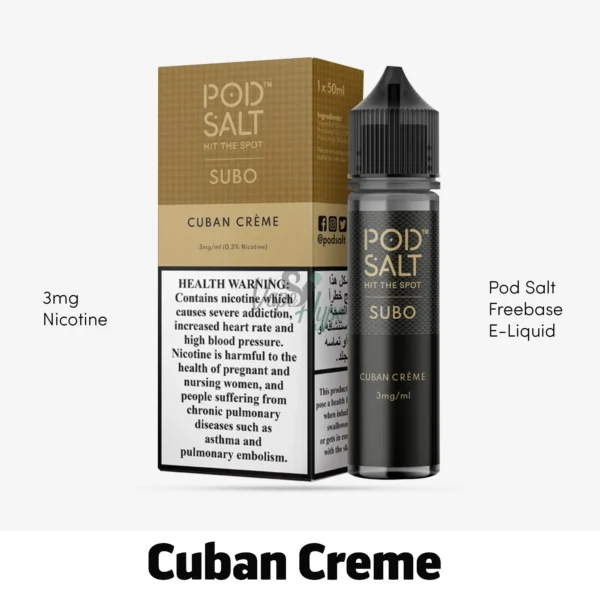 Pod Salt Subo Cuban Creme 3mg/ml 50ml