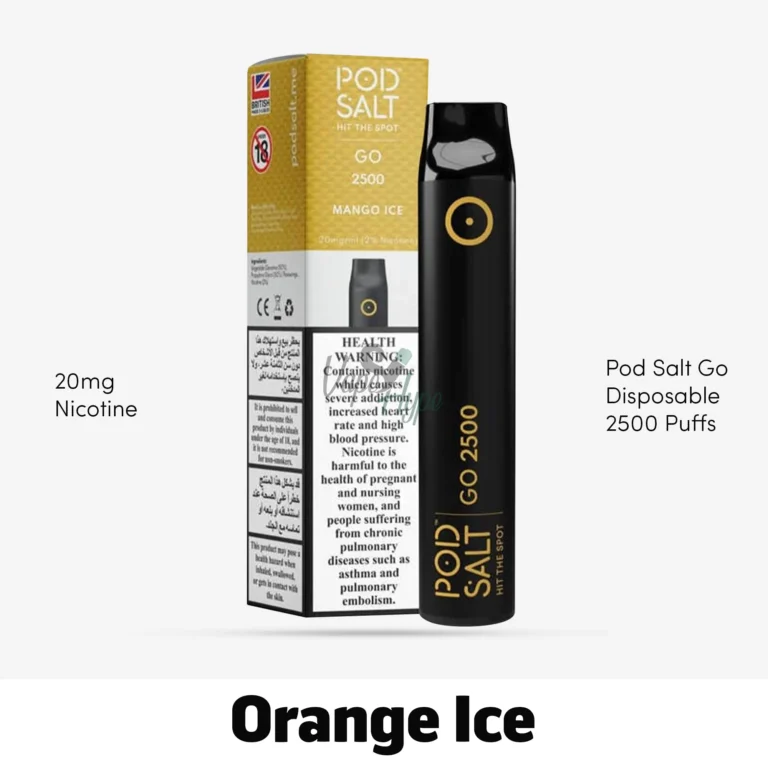 Pod Salt Go Disposable Orange Ice 2500 Puffs for Vapehype