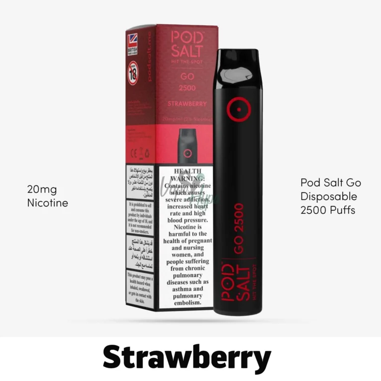 Pod Salt Go Disposable Strawberry 2500 Puffs for Vapehype