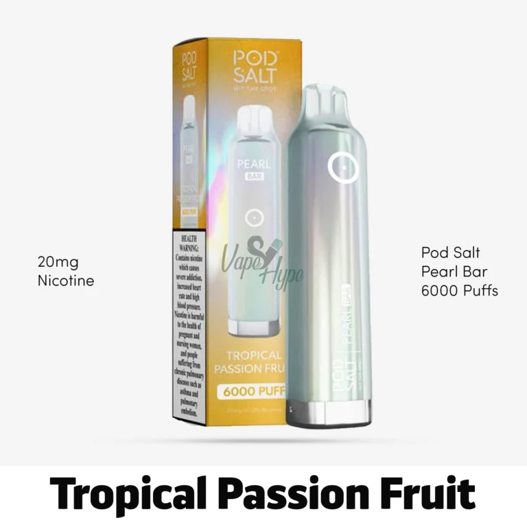 Pod Salt Pearl Bar 6000 Puffs Tropical Passion Fruit now available in dubai