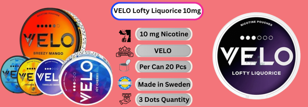 VELO Lofty Liquorice 10mg Now available in Abu Dhabi