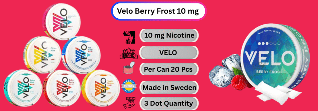 Velo Berry Frost 10 mg Now available in abu dhabi