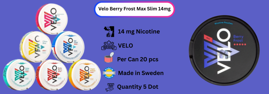 Velo Berry Frost Max Slim 14mg now available online in UAE