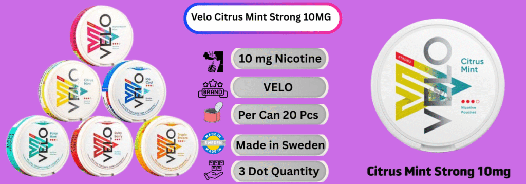 Velo Citrus Mint Strong 10MG Now available in dubai Online