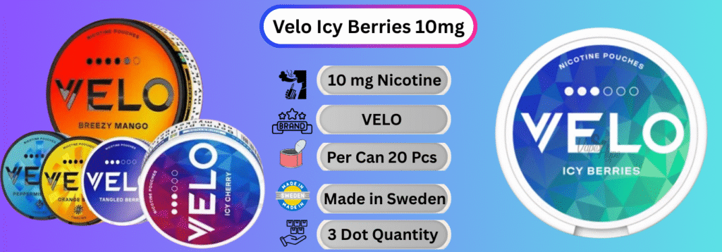 Velo Icy Berries 10mg Now available in Dubai
