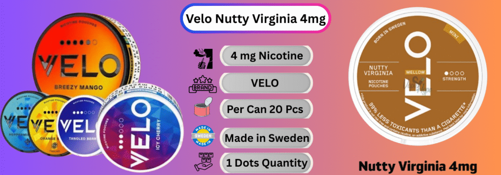 Velo Nutty Virginia 4mg Now in dubai online