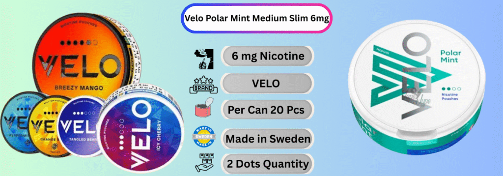 Velo Polar Mint Medium Slim 6mg Now available in abu dhabi