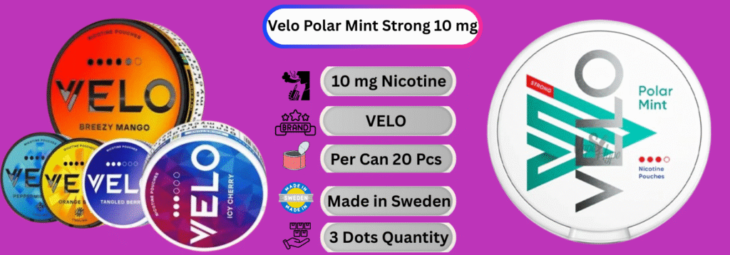 Velo Polar Mint Strong 10 mg Now available in abu dhabi