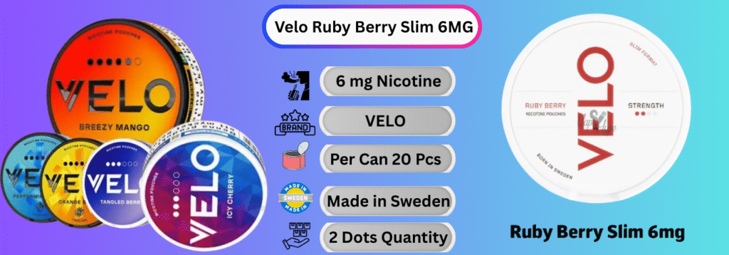 Velo Ruby Berry Slim 6MG Now buy Online in UAE