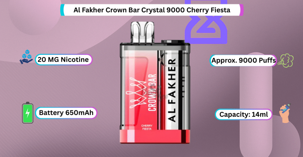 Al Fakher Crown Bar Crystal 9000 Cherry Fiesta now available in abu dhabi Online