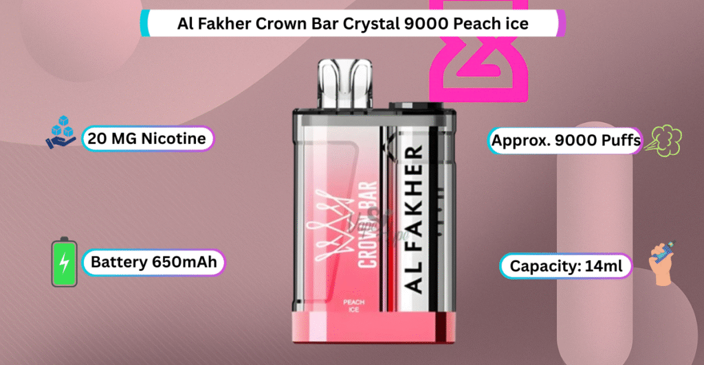 Buy Al Fakher Crown Bar Crystal 9000 Peach ice Online in Abu Dhabi 