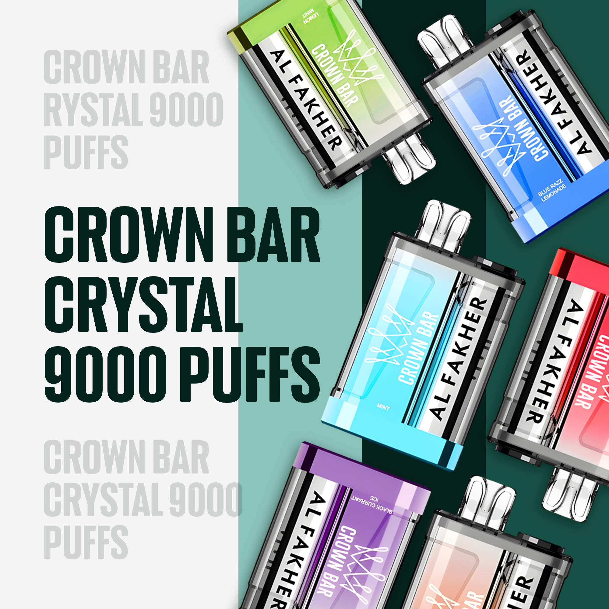 Al Fakher Crown Bar Crystal 9000 Puffs available now across uae