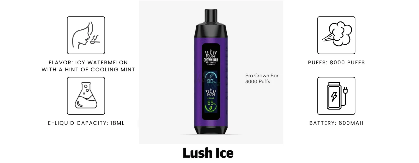 elfbar elfa kaufen Al Fakher crown bar Disposable (9000 puffs) lush ice main image 0