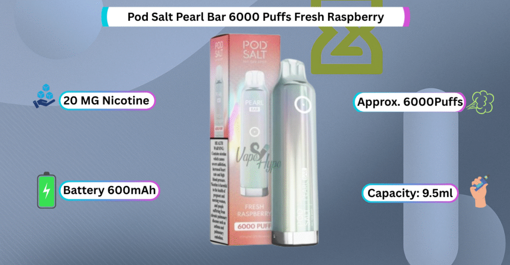 Pod Salt Pearl Bar 6000 Puffs Fresh Raspberry Now buy in sharjah