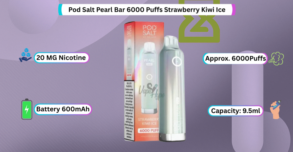 Pod Salt Pearl Bar 6000 Puffs Strawberry Kiwi Ice Now buy in UAE online
