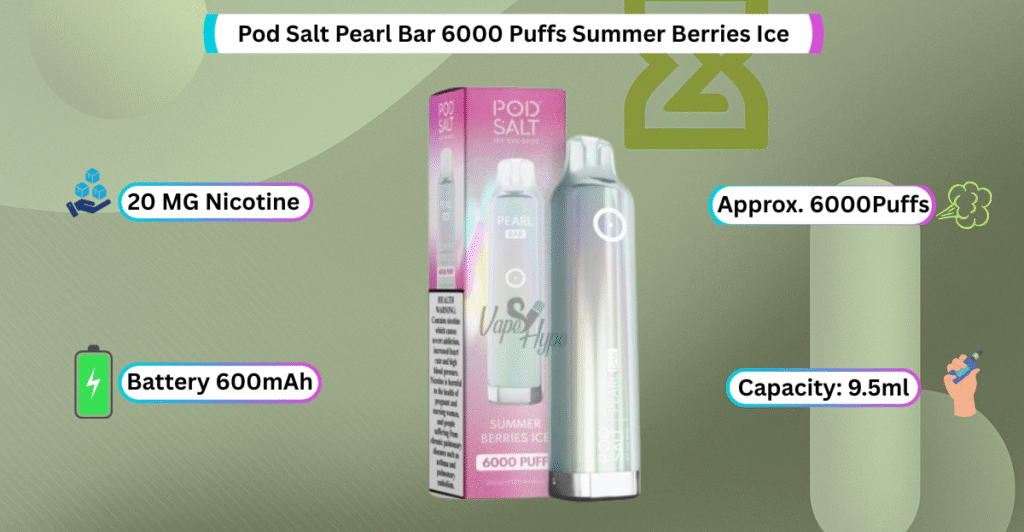 Pod Salt Pearl Bar 6000 Puffs Summer Berries Ice Now available in abu dhabi Online