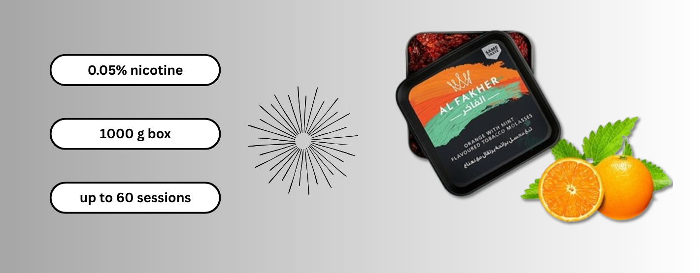 Key features of Al Fakher Orange with Mint Shisha Tobacco 