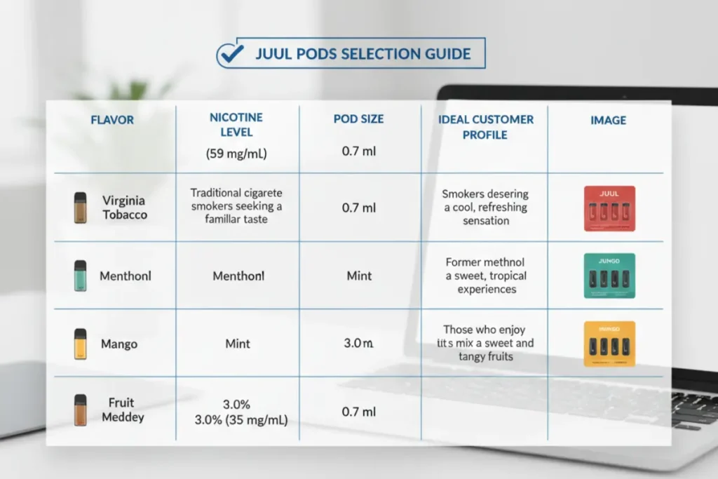 JUUL Pods selection guide in UAE